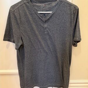 John Varvatos Charcoal Short Sleeve Henley